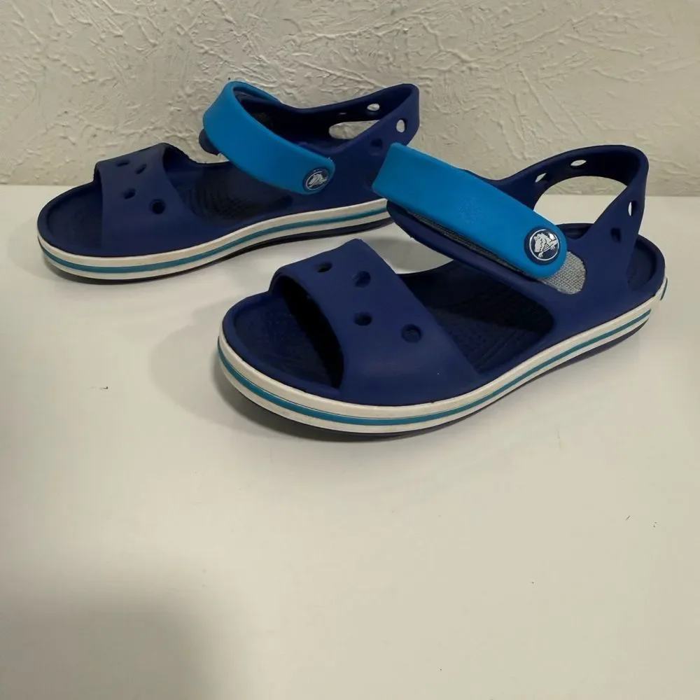 Crocs Crocband Blue Kids Sporty Sandals Size 11C VGUC